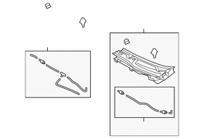 Windscreen wiper grille plastic left Mazda 3 14-18 BM