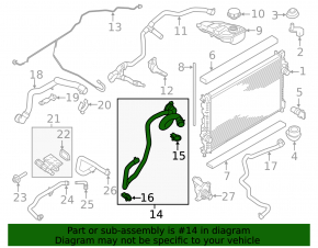 Upper cooling hose for Ford Transit Connect MK2 13-22 2.5