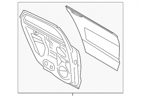 Bare rear left door Lincoln MKZ 13-20