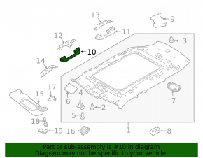 Land Rover Range Rover Velar 18-23 black front right ceiling handle