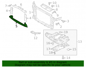 Lower radiator deflector Hyundai Tucson 16-18 1.6T