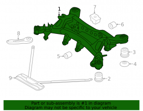 Rear subframe BMW 3 F30 16-18 PHEV