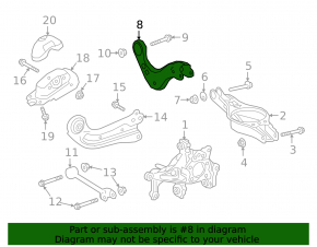 Upper rear left control arm for Toyota Camry 18-24