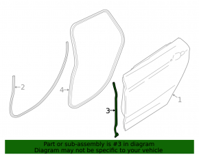 Door seal side rear left BMW 4 F36 15-20 Gran Coupe front, broken