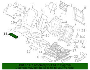 Knee support for passenger seat assembly BMW i4 22-26 black leather