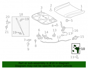 Toyota Land Cruiser hood release lever for 2016-2021
