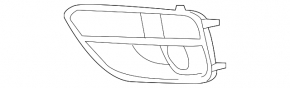 Right front bumper grille for Subaru WRX 15-17, under fog lights and DRLs