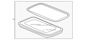 Sunroof assembly for Honda Accord 2013-2017, beige shade, chewed shade, needs cleaning