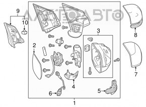 Exterior Mirror Cap with Buzzer Front Right Honda CRV 12-16