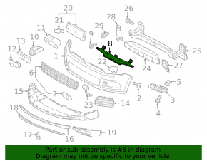 Front bumper mount central VW Touareg 11-14