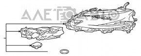Headlight front left Lexus LS500 18- naked usa broken glass and housing