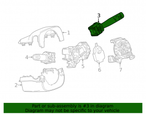 Right steering column switch for Chevrolet Camaro 16-23