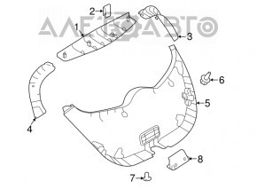 Trunk door trim right Nissan Leaf 18 - gray