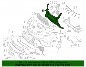 Front bumper bracket central Mercedes W166 ML 12-15 AMG pkg, without camera