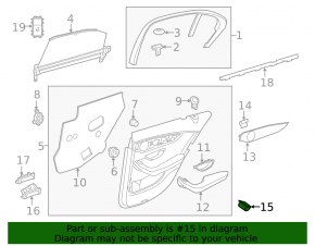 Mercedes GLC 16-22 black rear left window control trim
