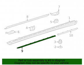 Right threshold molding for Mercedes E 53/63 21-23 front, AMG pack, chrome