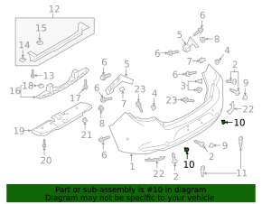 Rear bumper towing hook plug right Mazda 3 19- 4d Mexico built