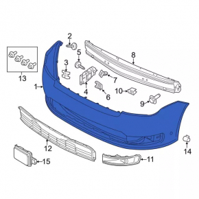 Front bare bumper Ford Flex 13-19 for car parking