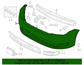 Front bare bumper Ford Flex 13-19 for car parking