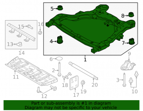 Front subframe Ford Explorer 16-19 awd