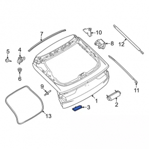 Cover for the inner trunk lid closing button for Ford Mustang Mach-E 21-26