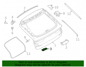 Cover for the inner trunk lid closing button for Ford Mustang Mach-E 21-26