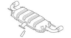 Rear muffler with barrel for Mazda CX-50 23-25 2.5T