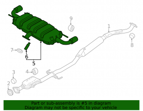 Rear muffler with barrel for Mazda CX-50 23-25 2.5T