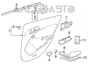 Door trim card rear left Mercedes CLA 14-19 leather gray