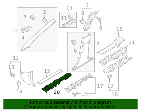 Upper part of the rear left door sill plate for the Nissan Ariya 23-25