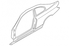 Quarter wing rear left BMW 335i e92 07-13 silver, dented
