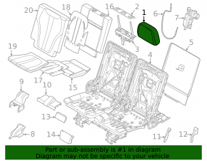 Rear left headrest, 3rd row, BMW X7 G07 19-22, Vernasca leather, Schwarz