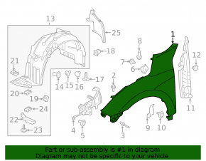 Front left fender Honda Civic X FK 17-21 5D