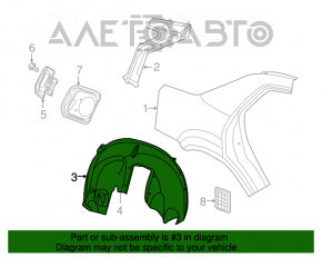 Rear right fender liner Chrysler 300 11-14 prerest