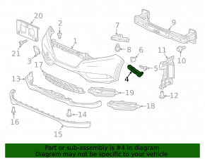 Front bumper mount on the wing right Honda HR-V 16-22