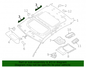 Front left ceiling handle Nissan Maxima A36 16-23