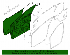 Door bare front right Nissan Rogue 21-24