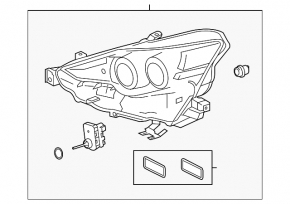 Headlight front left complete Lexus IS 14-16 LED prerest