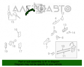 Hyundai Azera 12-17 keyless outer front left door handle
