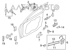 Hyundai Azera 12-17 keyless outer front left door handle