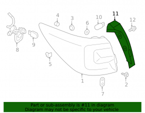 Subaru Outback 15-19 Left Outer Fender Light Trim