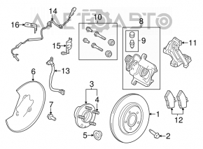 ABS sensor rear right Ford Explorer 13-19