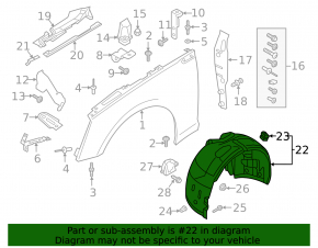 Mudguard front right rear part Audi A5 F5 17-