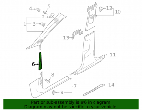 Front pillar trim middle left Audi A5 F5 17-20 5D gray