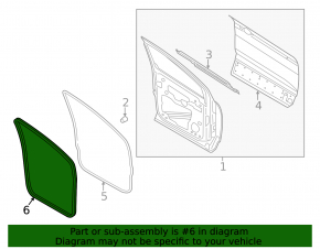The front left door seal on a Ford Escape MK3 13-19 is worn out.