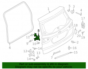 Upper trunk door hinge Ford Ecosport 18-22