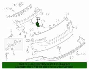 Rear bumper bracket right Ford Focus mk3 11-18