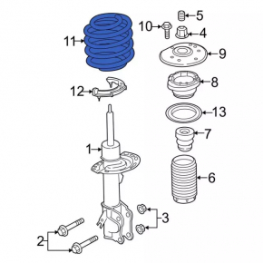 Front left spring Ford Fusion mk5 13-20 stiffness ser