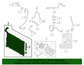 Air conditioning condenser radiator Ford Ecosport 18-21 1.0T