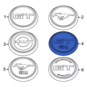Ford Mustang mk6 15-coupe trunk lid emblem, GT 50th Anniversary, broken fastener